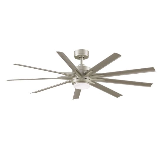 64 Odyn Indoor Outdoor Ceiling Fan Brushed Nickel Pottery Barn