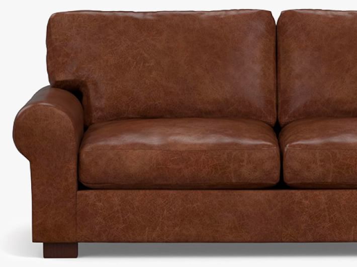 turner roll arm leather sofa
