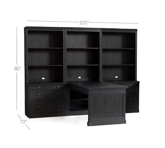 Livingston Peninsula Desk with 105" Bookcase Suite Pottery Barn