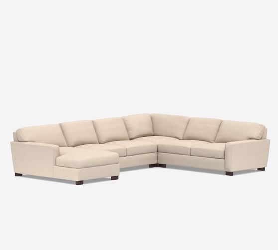 Turner Square Arm Upholstered 4Piece Chaise Sectional Pottery Barn