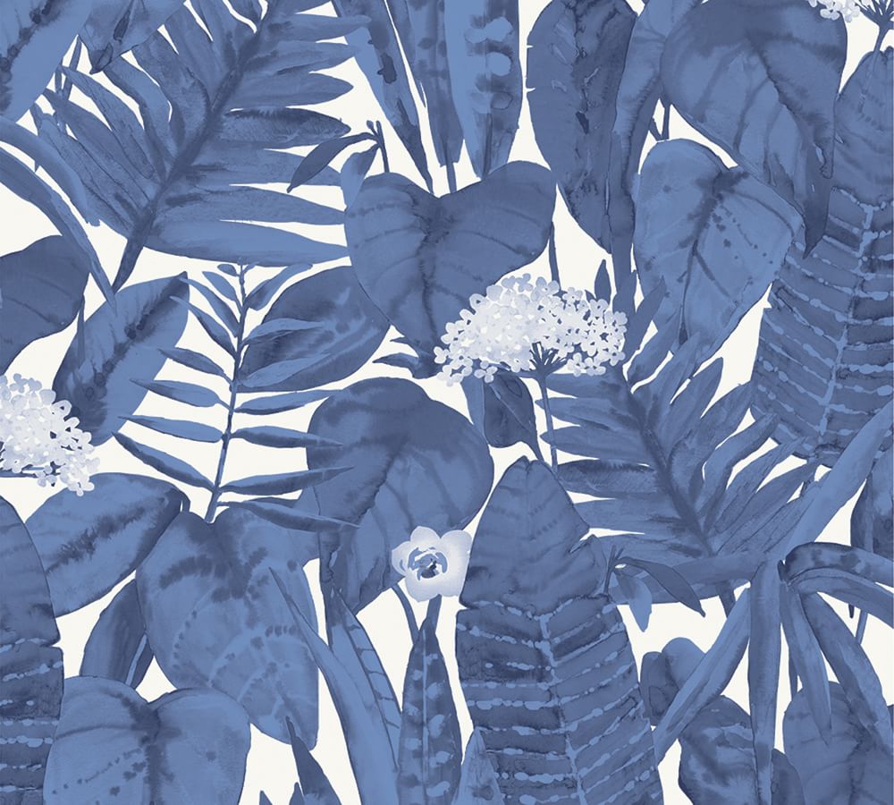 Tropical Blue Peel & Stick Removable Wallpaper | Pottery Barn