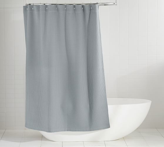 Waffle Weave Cotton Shower Curtain, Classic Shower Curtains