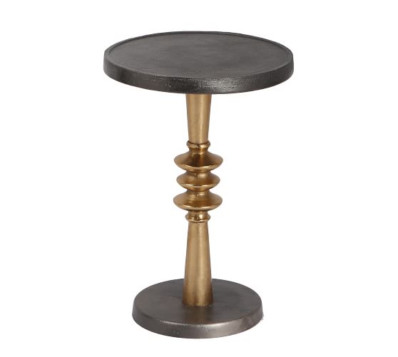 Anais 14 Round Metal Accent Table, Small Round Metal Accent Table