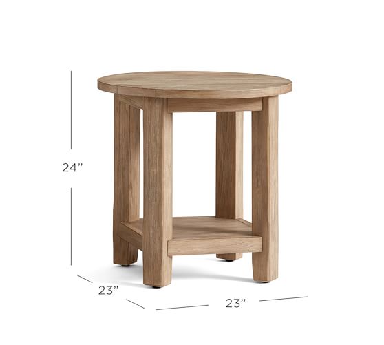 Benchwright 23 Round End Table, Wood Round End Table