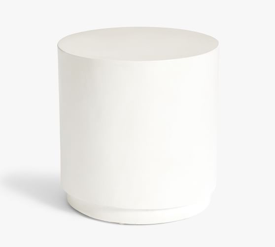 concrete side table white