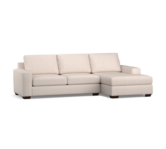 Big Sur Square Arm Upholstered Sofa, Bench Cushion Sofa With Chaise