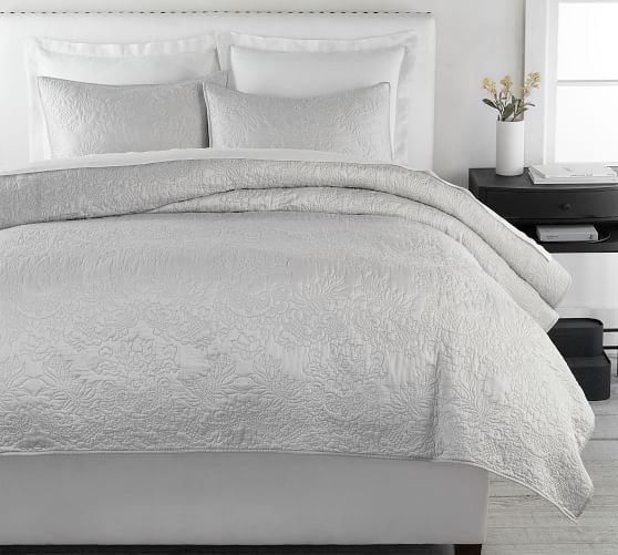 Monique Lhuillier Blossom Embroidered, Pottery Barn White King Bedding