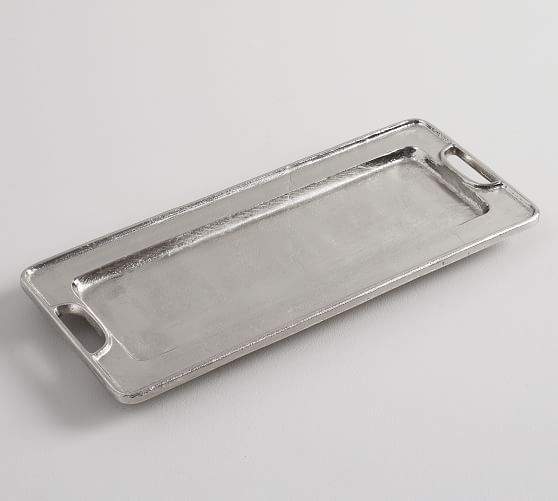 Addison Silver Rectangle Decorative Tray Pottery Barn