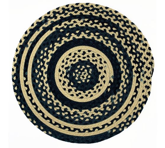 Wallace Oval Braided Wool Rug Pottery, Wool Rug Round