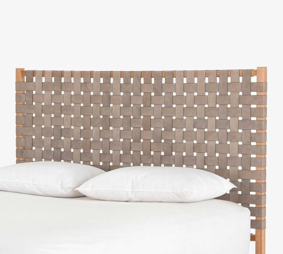 Bardill Woven Leather Headboard, Platform Bed With Leather Headboard