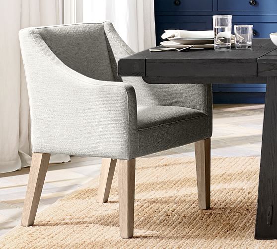 Pb Classic Slope Upholstered Dining, Gray Upholstered Dining Chairs With Arms