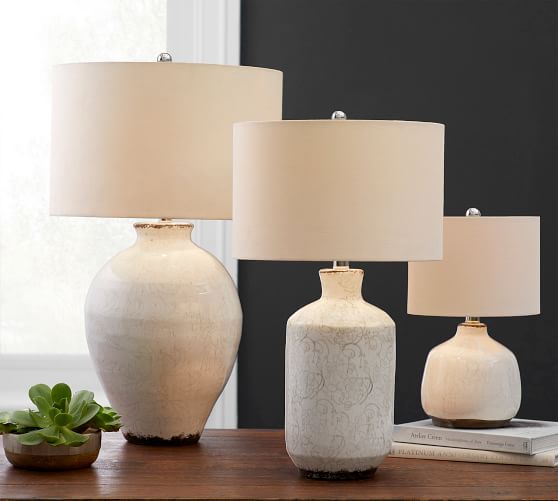 Jamie Young Bethany Ceramic Urn Table, Small Table Top Lamps