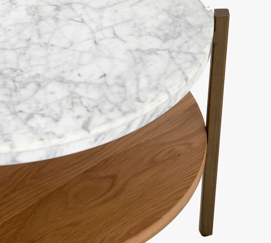 Modern 24 Round Marble Coffee Table, 24 Inch Diameter Round Coffee Table