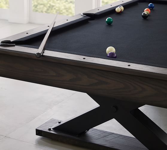 Industrial X Base Pool Table Game Table Pottery Barn