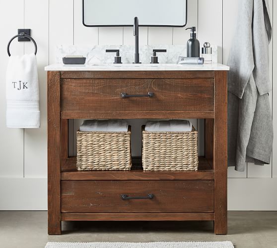 Paulsen 36 Reclaimed Wood Single Sink, Barnwood Bathroom Vanity