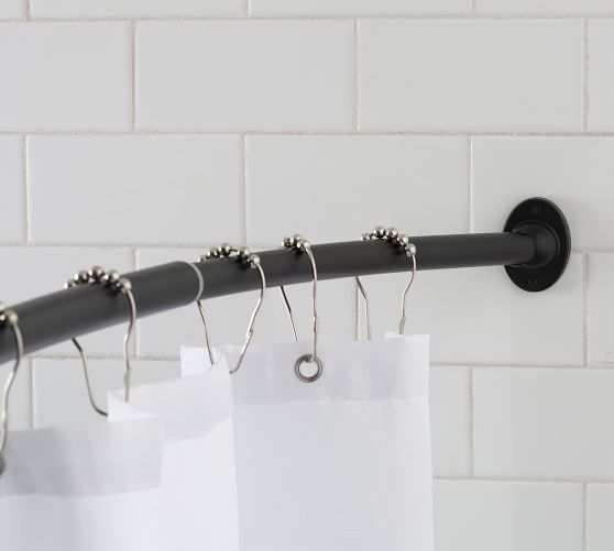 Curved Shower Curtain Rod Pottery Barn, Is A Curved Shower Curtain Rod Better