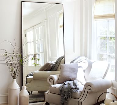 Berke Oversized Iron Frame Floor Mirror, Large Framed Mirrors For Living Room