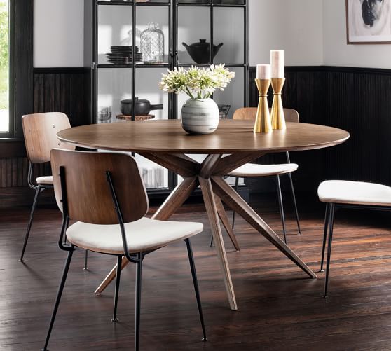Hunter Round Dining Table Pottery Barn, Modern Round Kitchen Table And Chairs