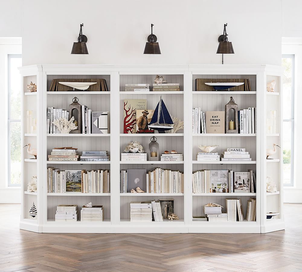 Wall Bookcase Pottery Barn, How Wide Should A Bookcase Be