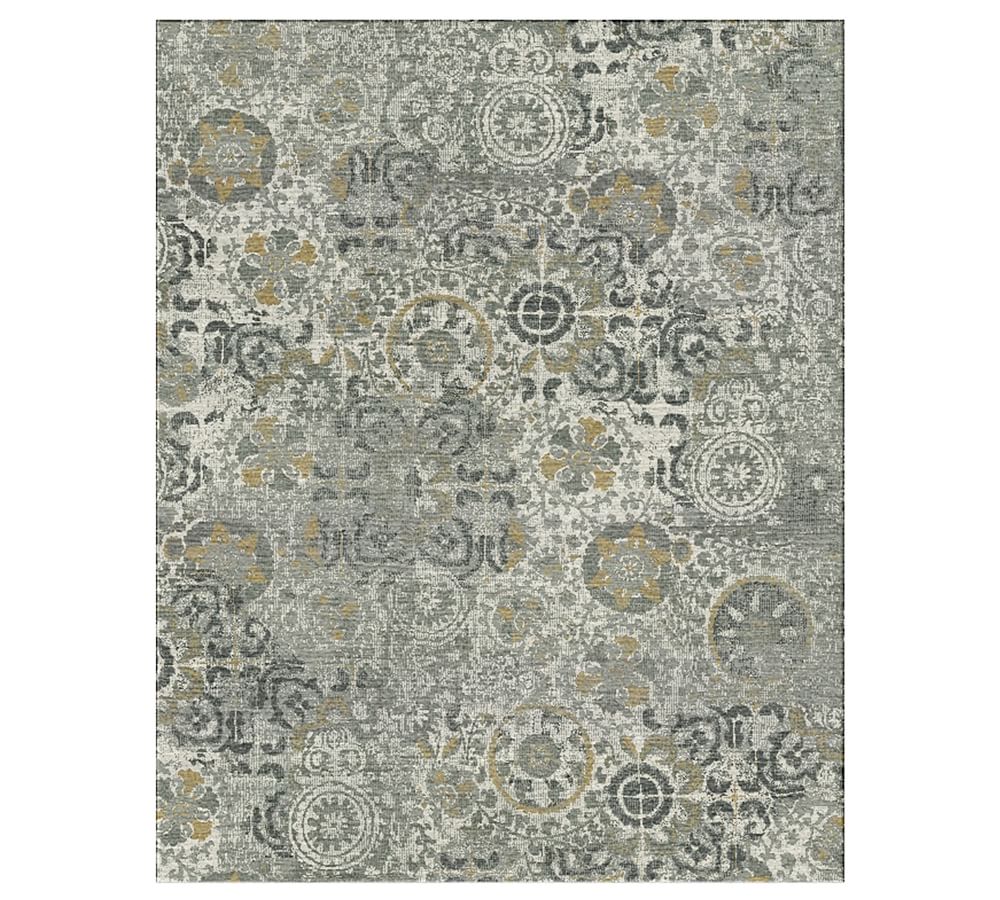 Talia Hand Loomed Wool Rug, 8x10', Gray Multi Pottery Barn