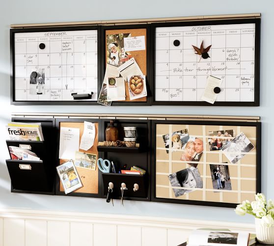 Daily Organization System Hanging Shelf With Hooks Pottery Barn - Office Wall Organizer Letter Bin
