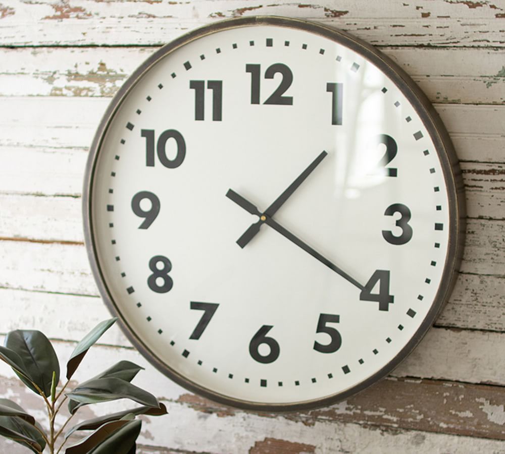 Tessa Round Wall Clock 24w Pottery Barn