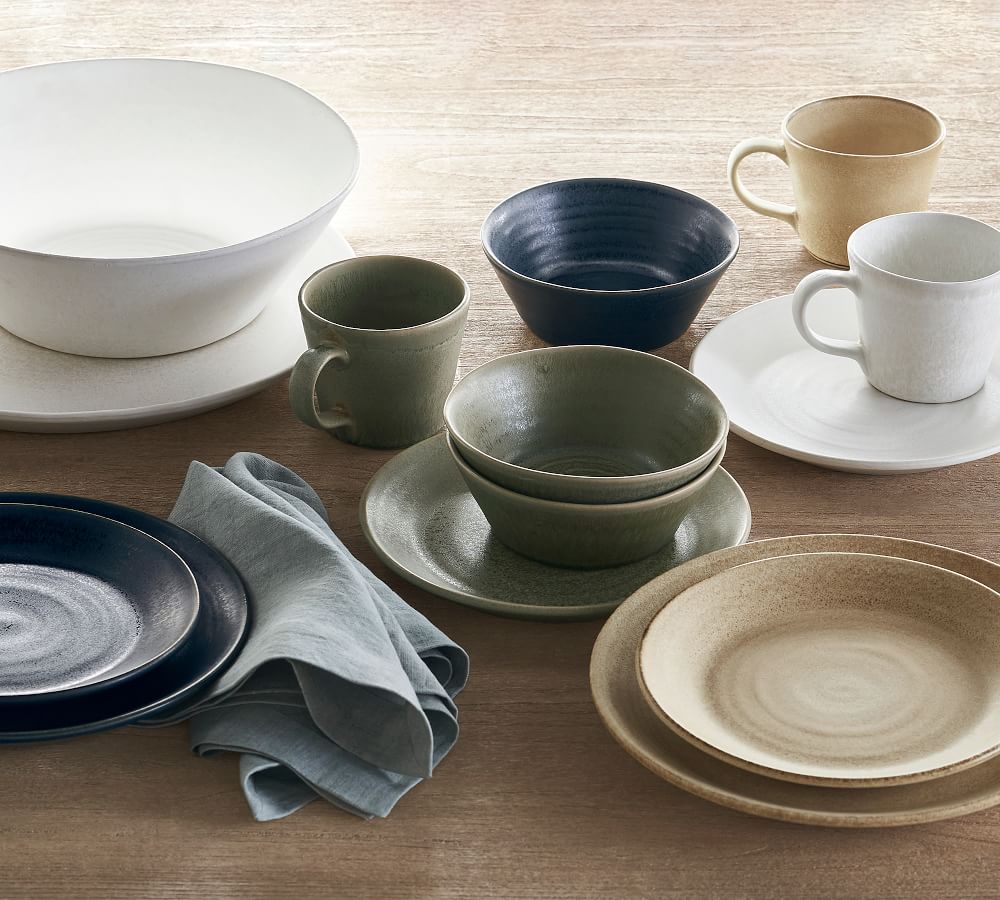 Larkin Reactive Glaze Stoneware Dinnerware Collection Pottery Barn