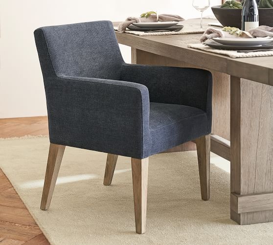 Classic Upholstered Dining Armchair, Leather Upholstered Dining Chairs With Arms