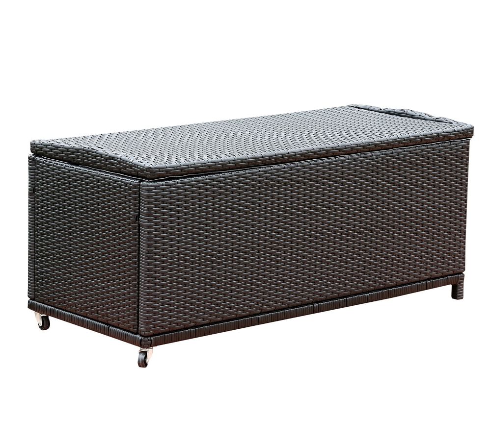 Clovis All-Weather Wicker Storage Bench | Pottery Barn