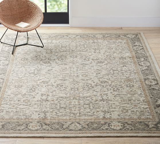 Hyland Hand Tufted Persian Style Wool, Neutral Persian Style Rug