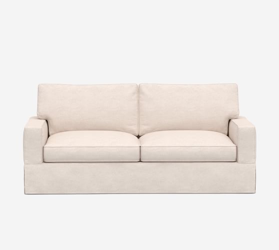 Pb Comfort Square Arm Slipcovered, Outdoor Sleeper Sofa