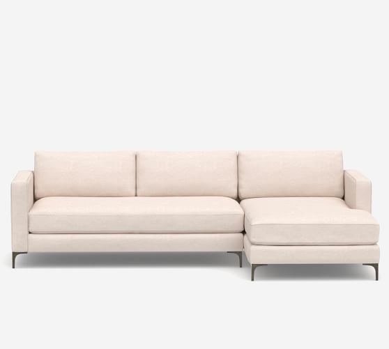 Jake Upholstered Fabric Sofa With, Jake Leather Sofa With Chaise Sectional