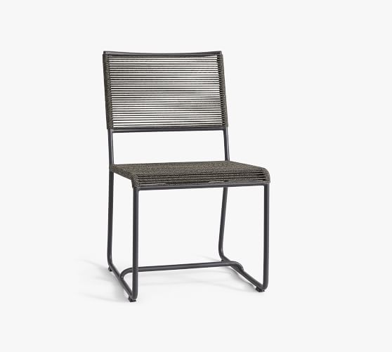 Noe Metal Rope Patio Dining Chair Pottery Barn Noe Metal Rope Patio Dining Chair, How To Clean White Mesh Outdoor Chairs