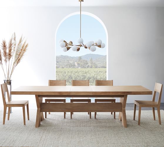 Modern Farmhouse Extending Dining Table, Dining Room Chairs For Farm Table