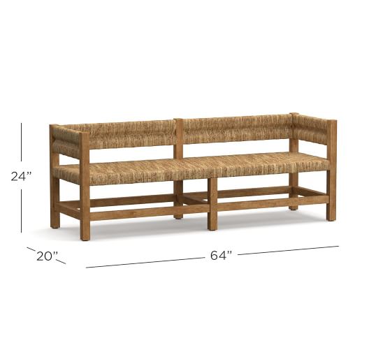 Malibu Woven Bench Bedroom, Leather Entryway Bench With Back