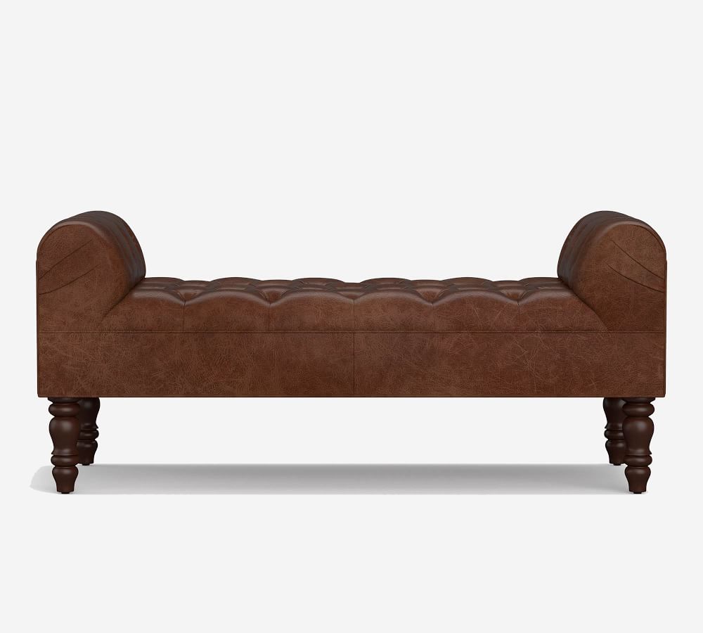 Lorraine Tufted Leather Bench Pottery, What Is Tufted Leather Mean