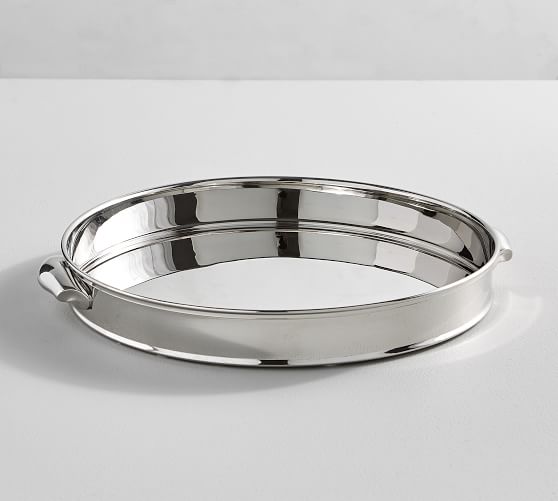 Harrison Round Serving Tray Pottery Barn Harrison Round Serving Tray Pottery Barn, Round Stainless Steel Tray