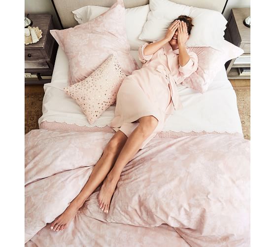 pottery barn pink bedding