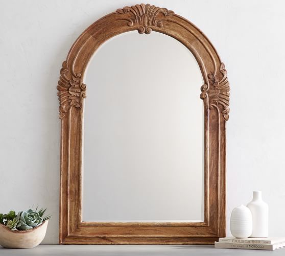 Mendosa Arch Wood Wall Mirror Pottery Barn Mendosa Arch Wood Wall Mirror Pottery, Carved Wood Mirror Pottery Barn