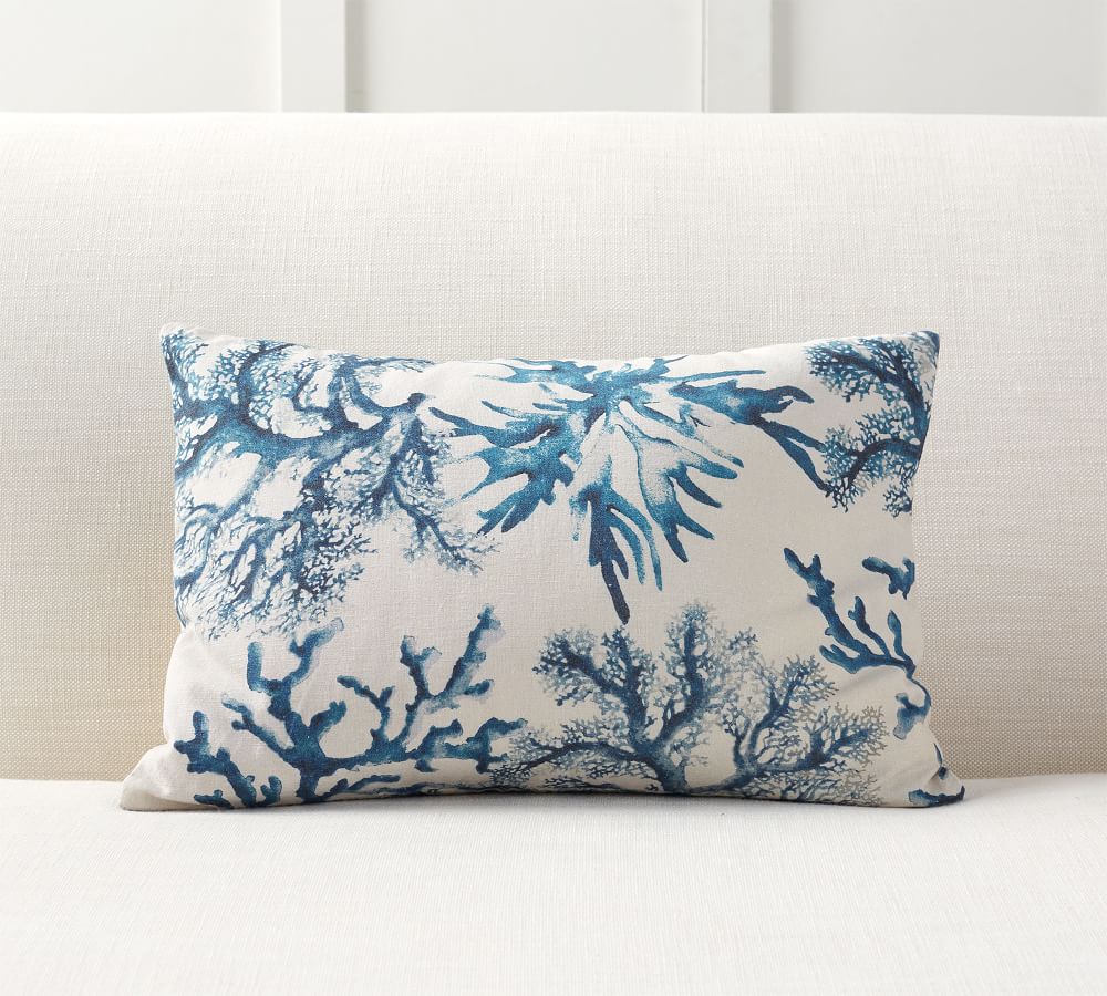blue coral pillow