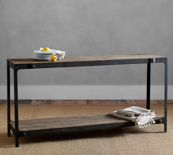 Clint 60 Reclaimed Wood Console Table Pottery Barn Clint 60 Reclaimed Wood Console Table, Weathered Wood Console Table