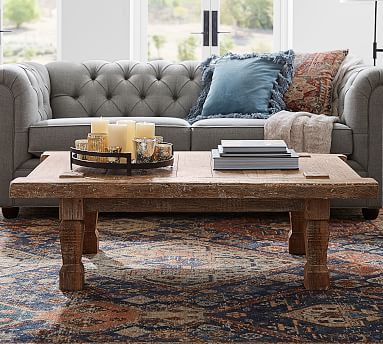 Takhat 53 5 Reclaimed Wood Coffee Table Pottery Barn - Pottery Barn Glass Top Display Coffee Table