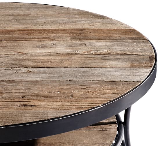 Bartlett 20 Round Reclaimed Wood End Table Pottery Barn Bartlett 20 Round Reclaimed Wood End, Round End Table With Storage