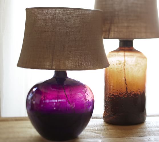 Clift Glass Table Lamp Base Eggplant, Clift Glass Table Lamp