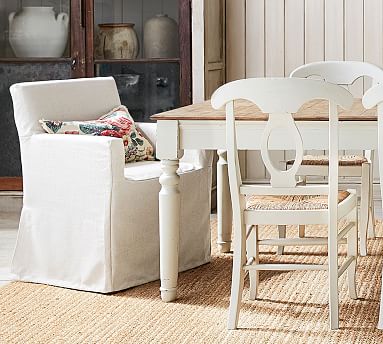 Pb Classic Long Dining Chair Cover, Dining Armchair Slipcovers