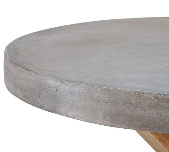 Acacia Round Dining Table Brown, How To Make A Round Concrete Table Top