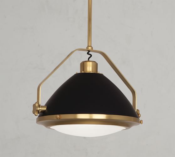 pottery barn brass pendant light