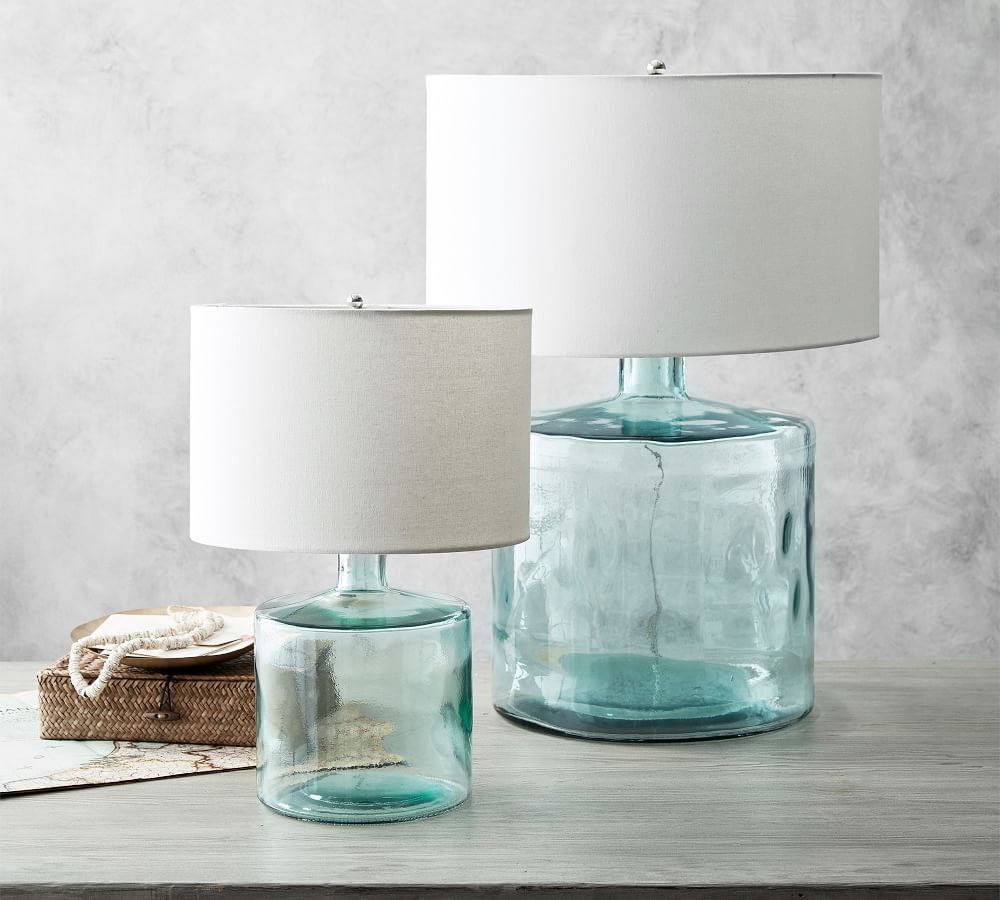 Mallorca Recycled Glass Table Lamp, Murano Glass Table Lamp Pottery Barn