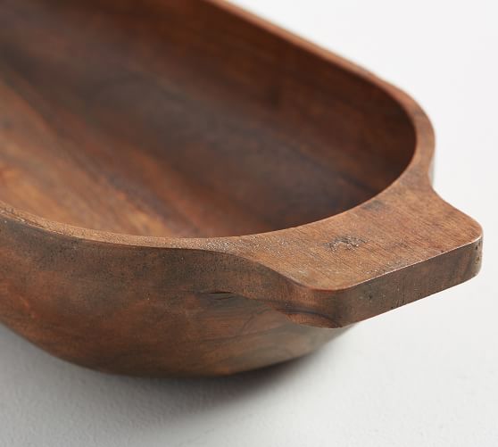 Cau Handcrafted Acacia Wood Dough, Wooden Bread Bowls