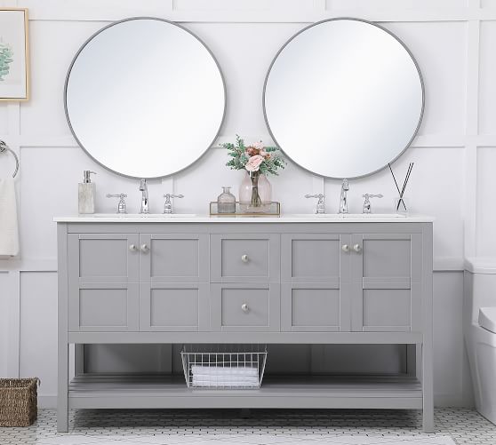 Reeves 60 Double Sink Vanity Pottery, Pottery Barn Bathroom Vanity Mirrors